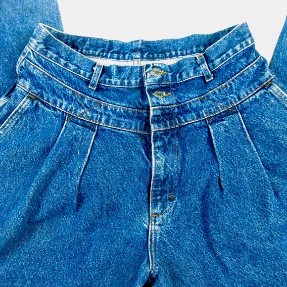 Vintage 1990's Lee Western Cowgirl Jeans, Sz M Medium L Large Dark Denim Wash - Picture 2 of 6